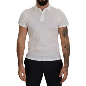 FRADI White Cotton Collared Short Sleeves Polo Men's T-shirt